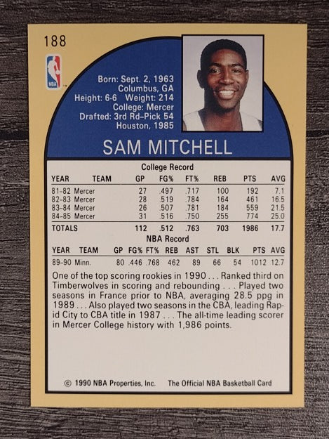 1990-91 Hoops #188 Sam Mitchell RC