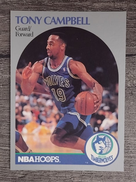 1990-91 Hoops #185 Tony Campbell