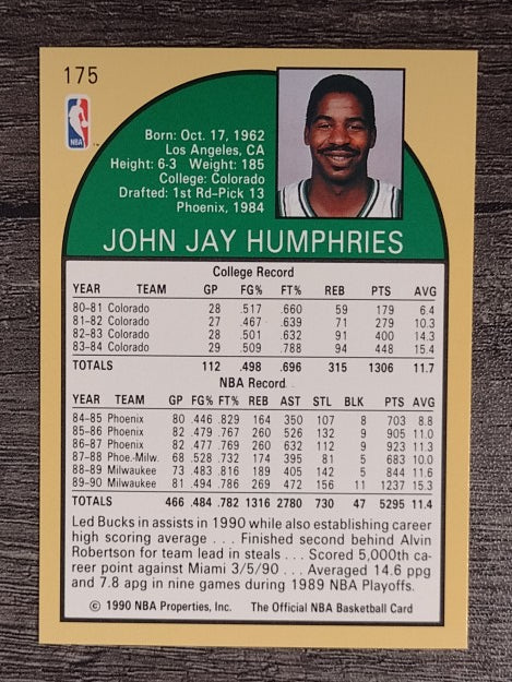 1990-91 Hoops #175 Jay Humphries