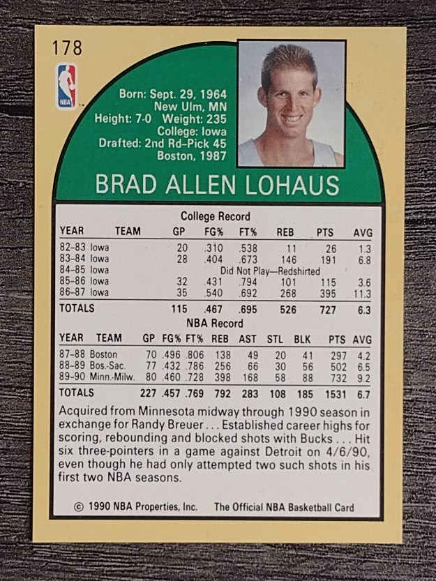 1990-91 Hoops #178 Brad Lohaus