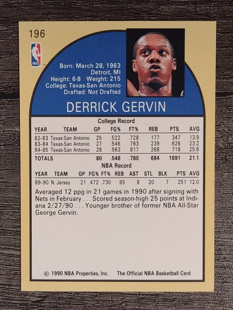 1990-91 Hoops #196 Derrick Gervin
