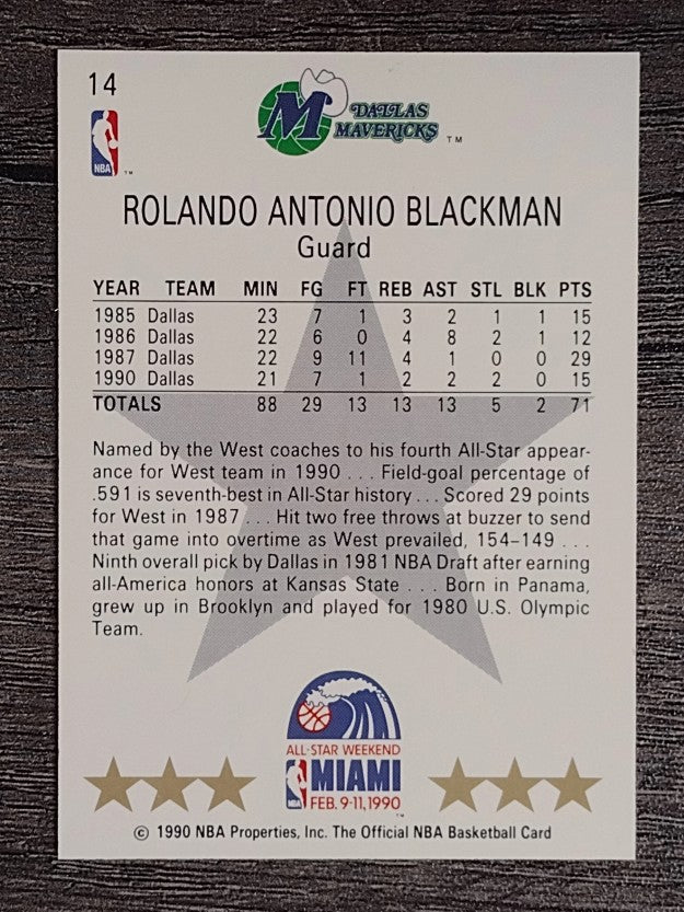 1990-91 Hoops #14 Rolando Blackman AS SP