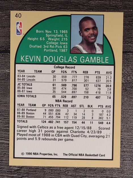 1990-91 Hoops #40 Kevin Gamble