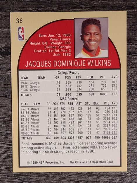 1990-91 Hoops #36 Dominique Wilkins