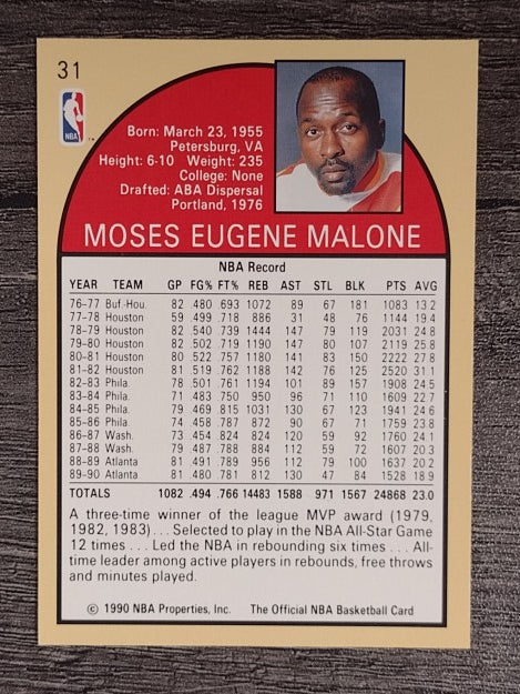 1990-91 Hoops #31 Moses Malone