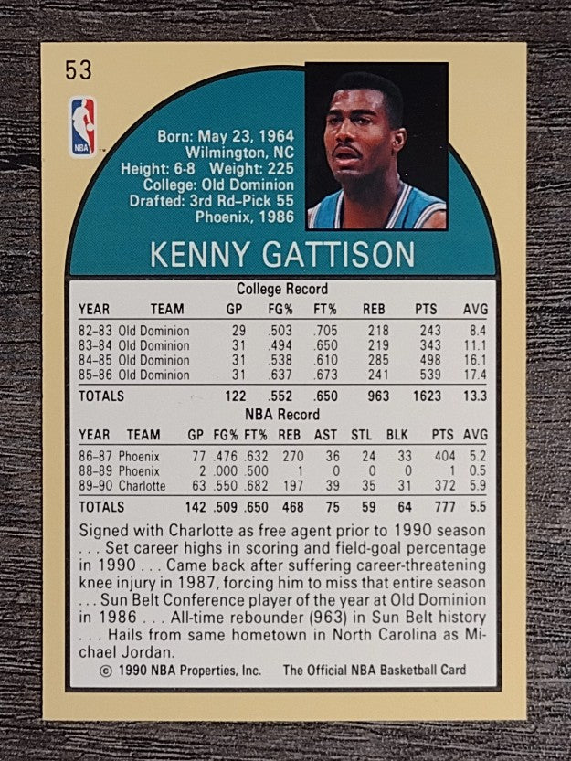1990-91 Hoops #53 Kenny Gattison RC