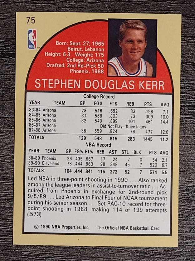 1990-91 Hoops #75 Steve Kerr