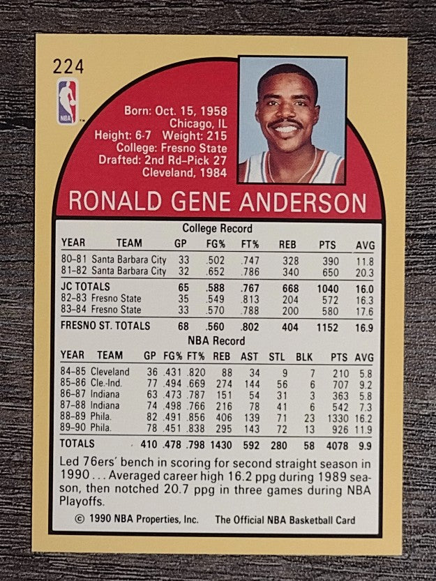 1990-91 Hoops #224 Ron Anderson