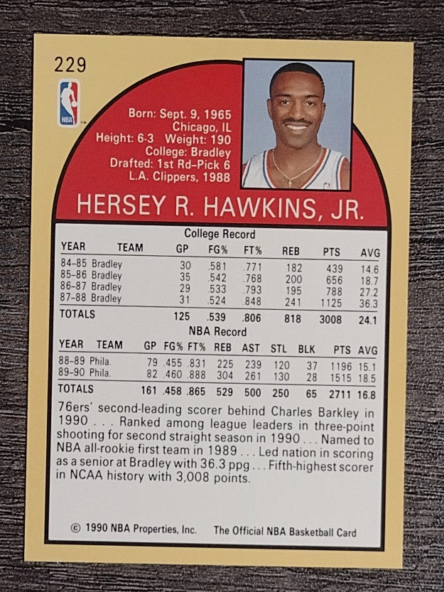 1990-91 Hoops #229 Hersey Hawkins