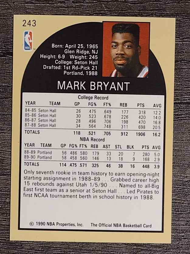 1990-91 Hoops #243 Mark Bryant