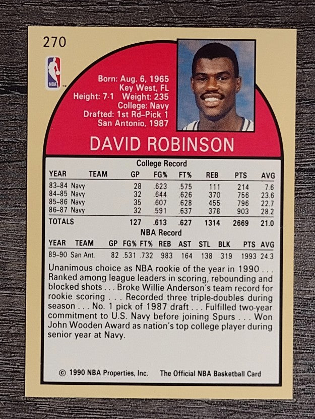1990-91 Hoops #270 David Robinson