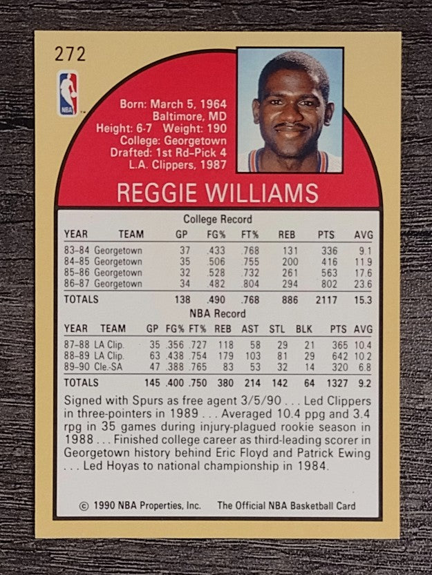 1990-91 Hoops #272 Reggie Williams