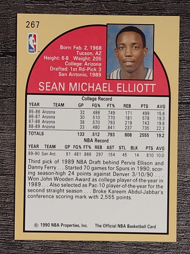 1990-91 Hoops #267 Sean Elliott RC