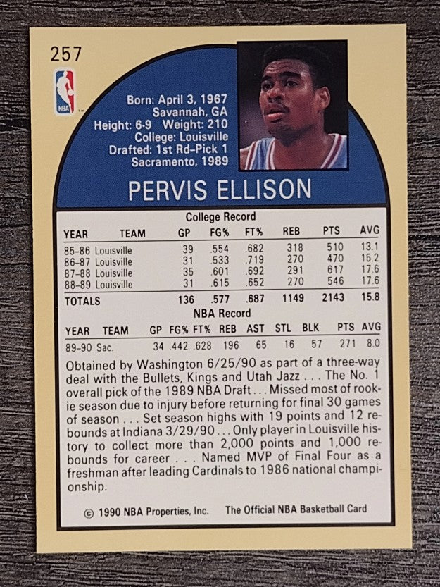 1990-91 Hoops #257 Pervis Ellison SP RC