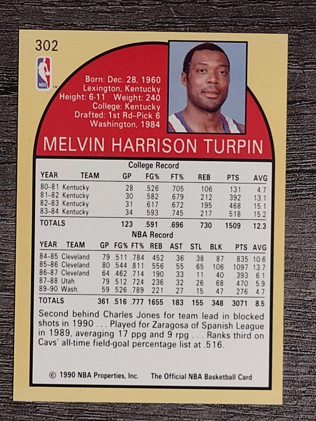 1990-91 Hoops #302 Mel Turpin SP