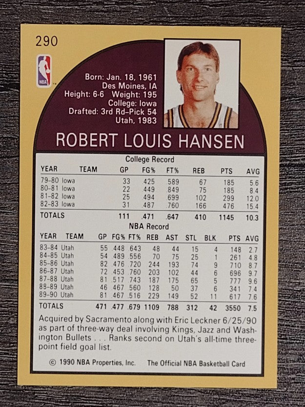 1990-91 Hoops #290 Bobby Hansen SP
