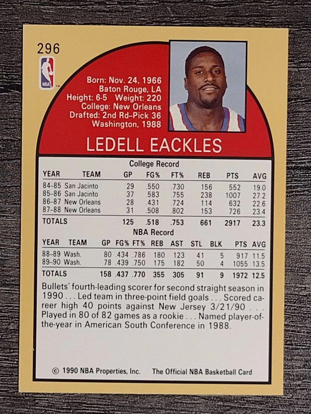 1990-91 Hoops #296 Ledell Eackles SP