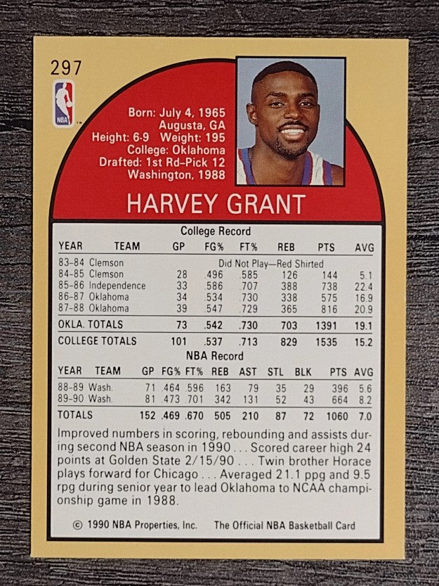 1990-91 Hoops #297 Harvey Grant