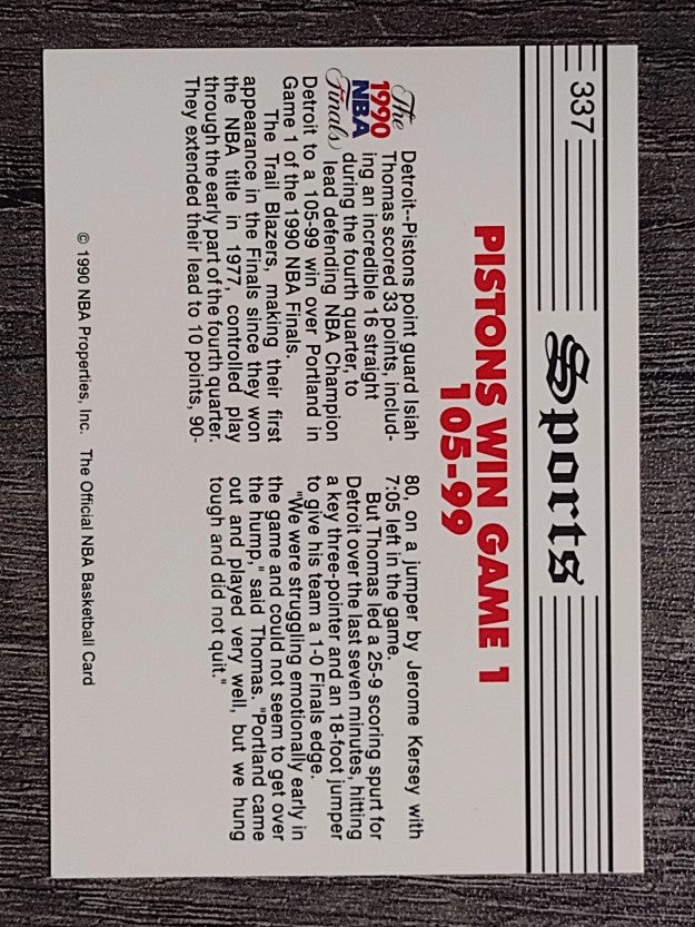 1990-91 Hoops #337 Pistons Celebrate/Dennis Rodman