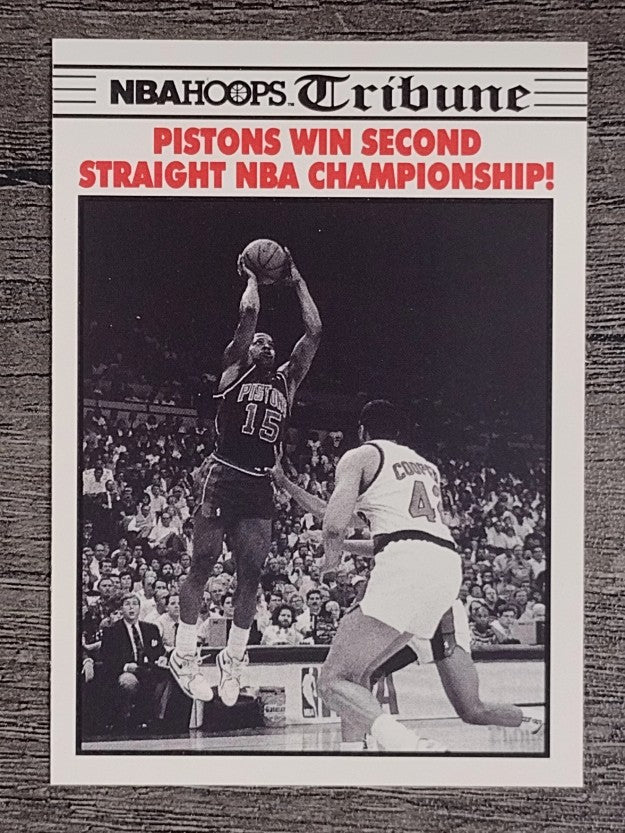 1990-91 Hoops #341A Vinnie Johnson FIN ERR/No headline on back