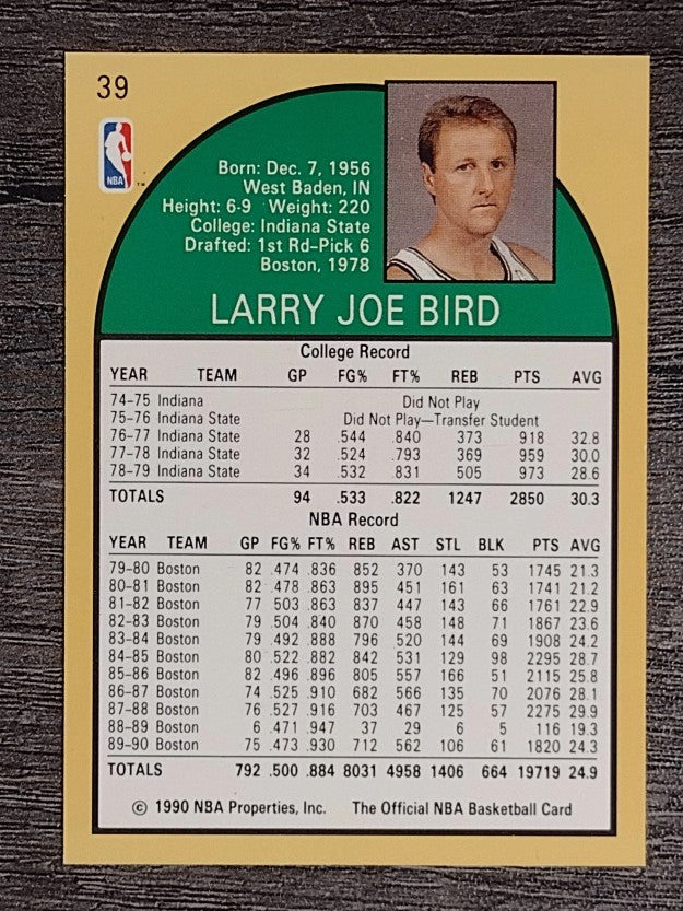 1990-91 Hoops #39 Larry Bird