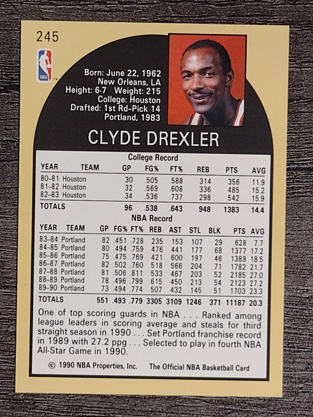 1990-91 Hoops #245 Clyde Drexler