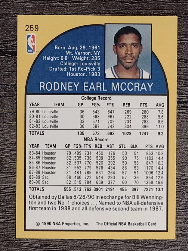 1990-91 Hoops #259 Rodney McCray SP