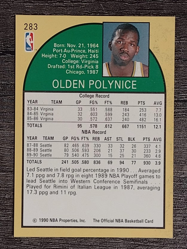 1990-91 Hoops #283 Olden Polynice