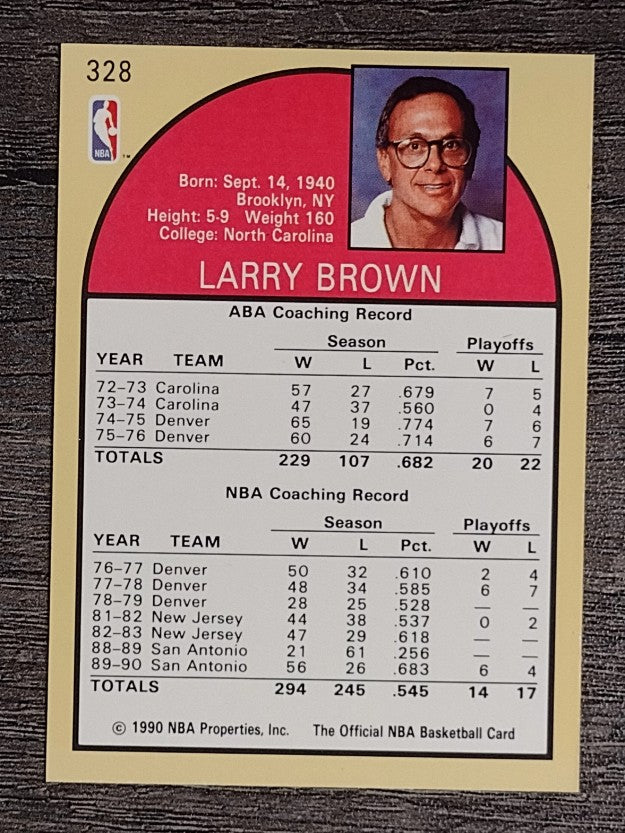 1990-91 Hoops #328 Larry Brown CO