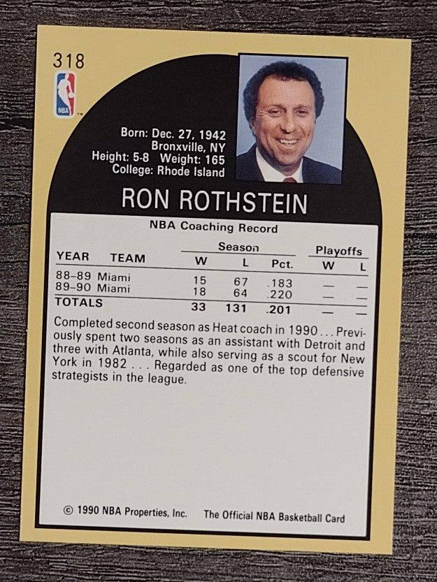 1990-91 Hoops #318 Ron Rothstein CO