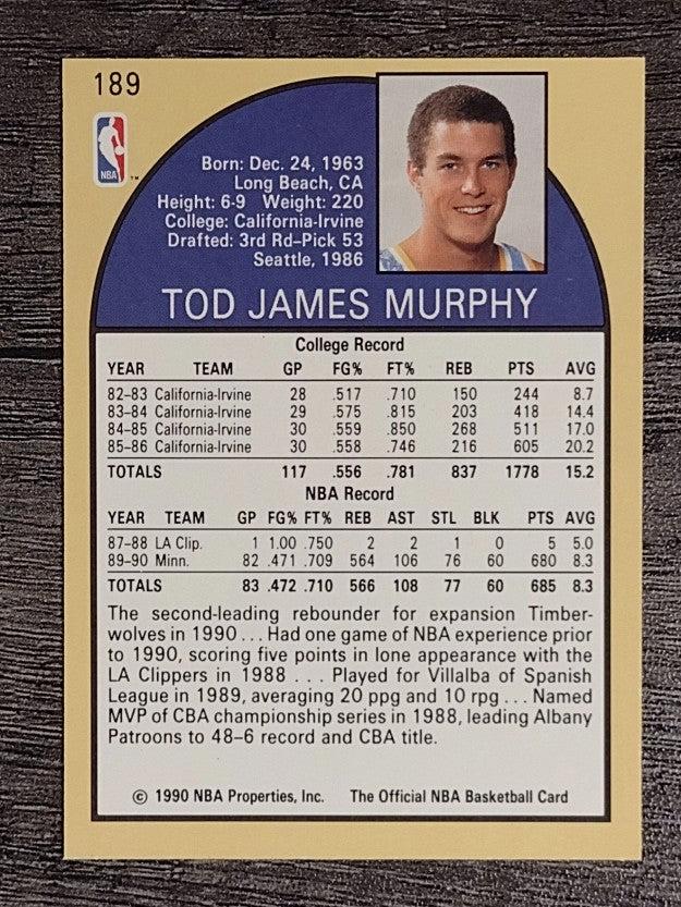 1990-91 Hoops #189 Tod Murphy