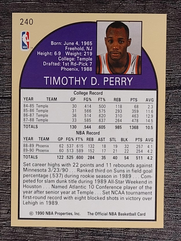 1990-91 Hoops #240 Tim Perry