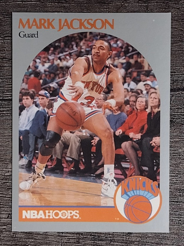 1990-91 Hoops #205 Mark Jackson/Lyle and Erik Menendez in background