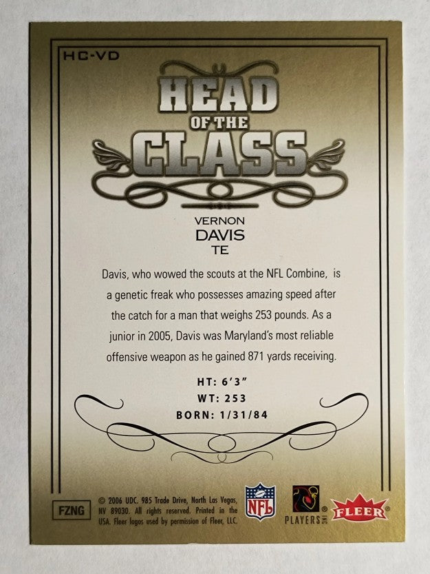 2006 Ultra Head of the Class #HCVD Vernon Davis