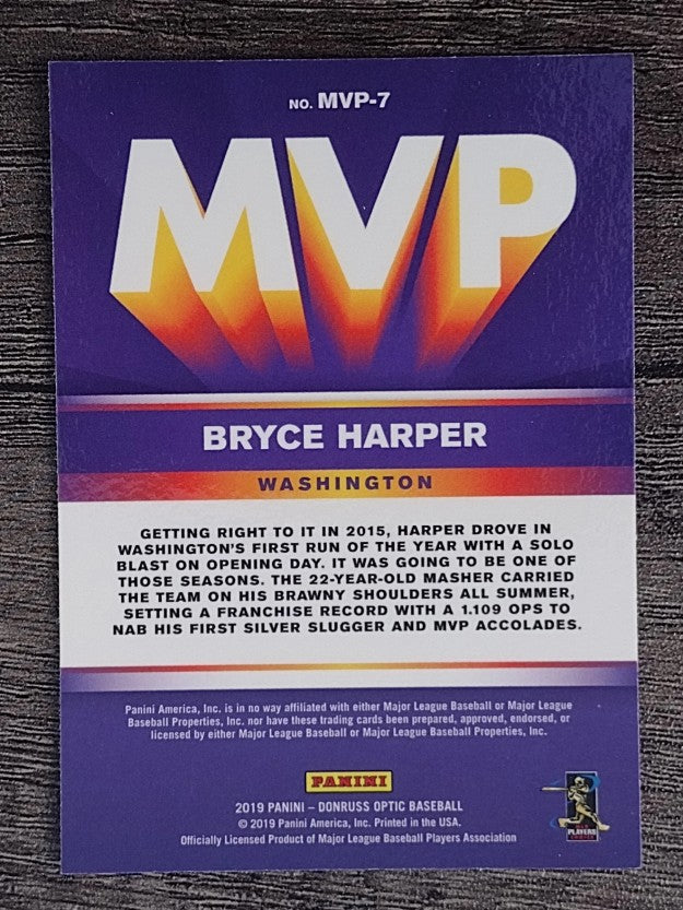 2019 Donruss Optic MVP #7 Bryce Harper