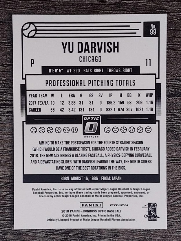 2018 Donruss Optic Purple #99 Yu Darvish