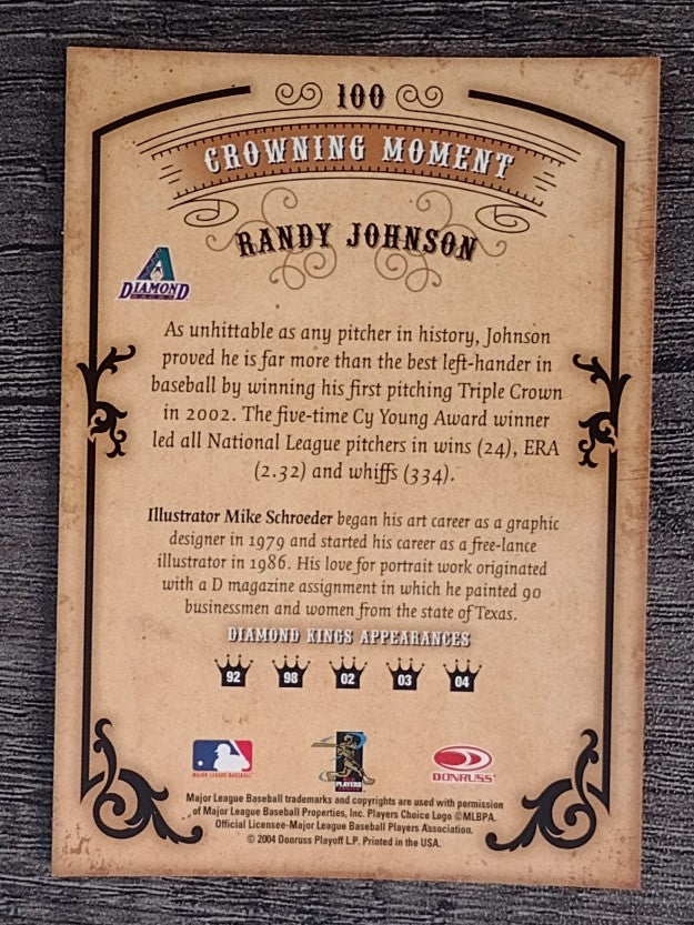 2004 Diamond Kings #100 Randy Johnson