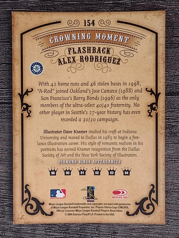 2004 Diamond Kings #154 Alex Rodriguez FB