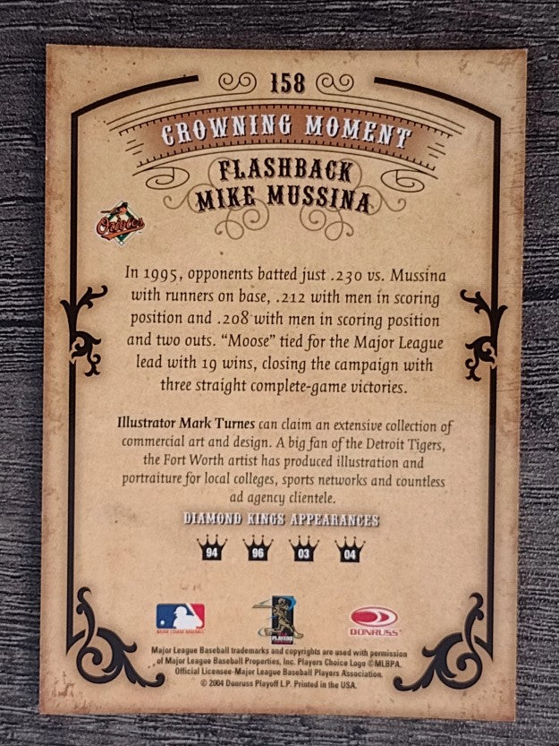 2004 Diamond Kings #158 Mike Mussina FB