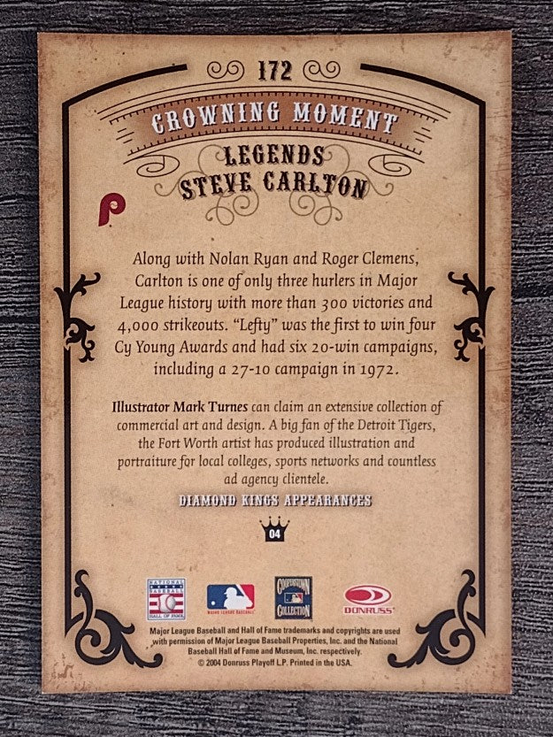 2004 Diamond Kings #172 Steve Carlton LGD
