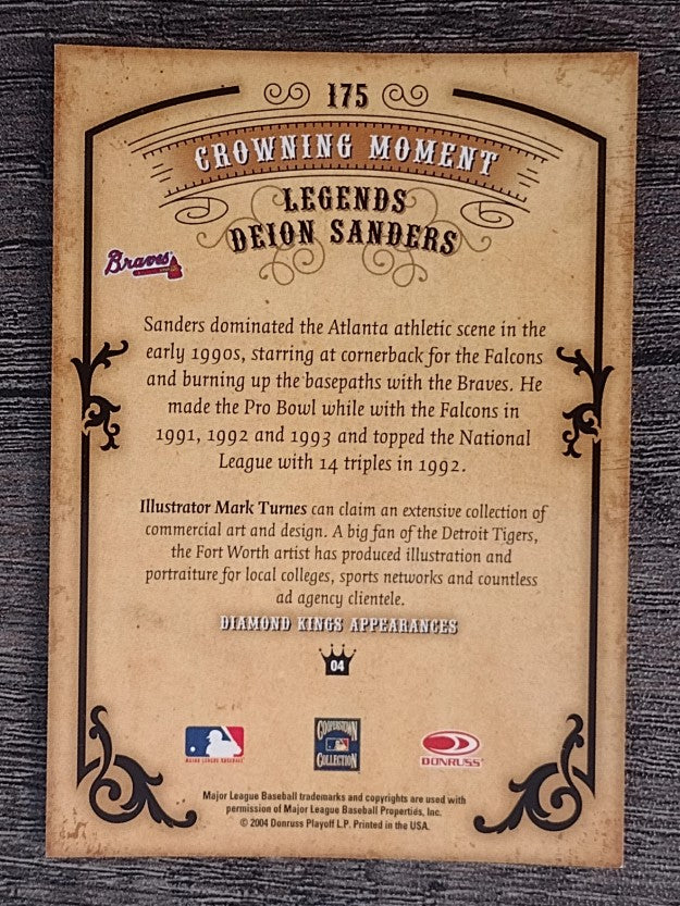 2004 Diamond Kings #175 Deion Sanders LGD