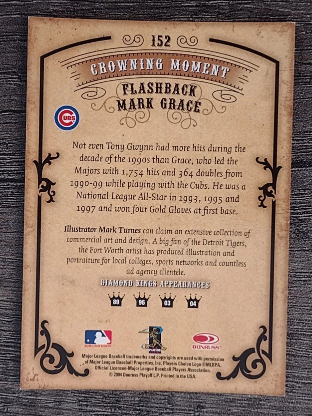 2004 Diamond Kings #152 Mark Grace FB