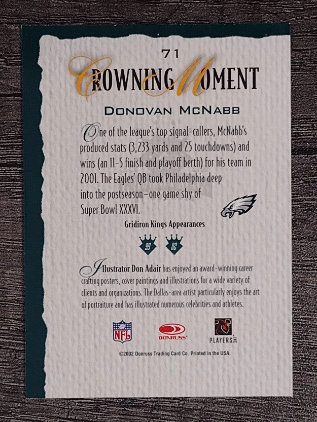 2002 Gridiron Kings #71 Donovan McNabb