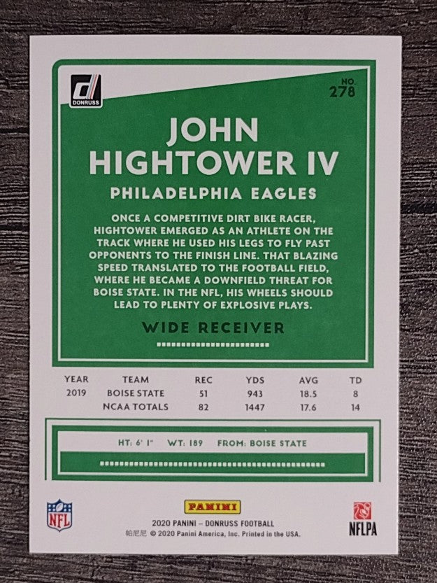 2020 Donruss #278 John Hightower IV RC