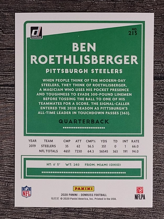2020 Donruss #213 Ben Roethlisberger