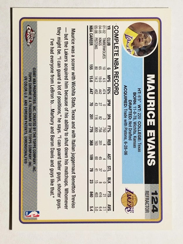 2006-07 Topps Chrome Refractors #124 Maurice Evans