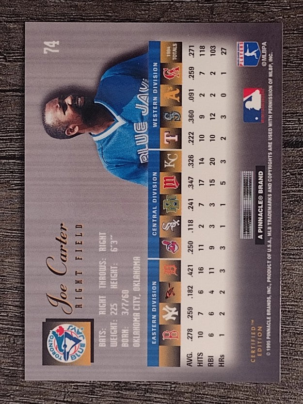 1995 Select Certified #74 Joe Carter