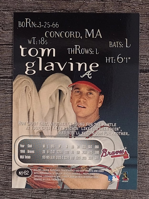 1999 SkyBox Thunder #62 Tom Glavine