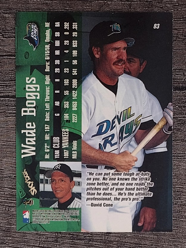 1998 SkyBox Dugout Axcess #83 Wade Boggs