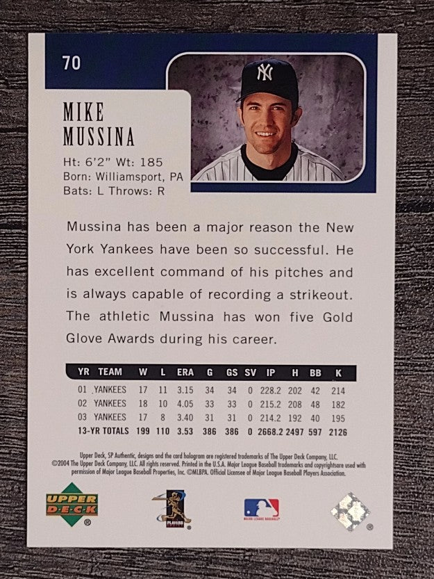 2004 SP Authentic #70 Mike Mussina